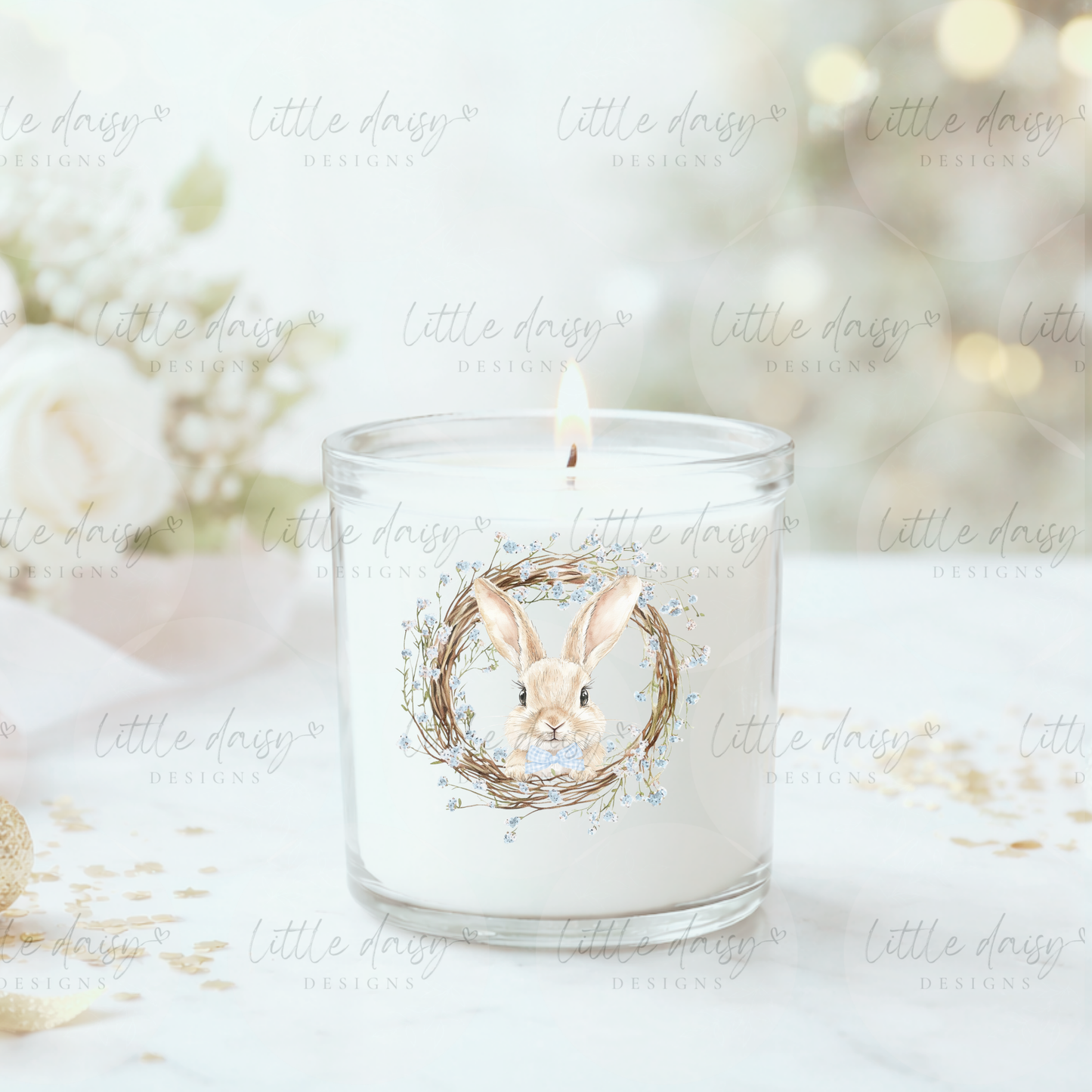 Bunny Wreath Candle