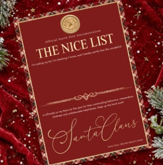 Nice List Certificate