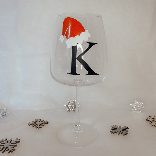 Santa Hat Wine Glass