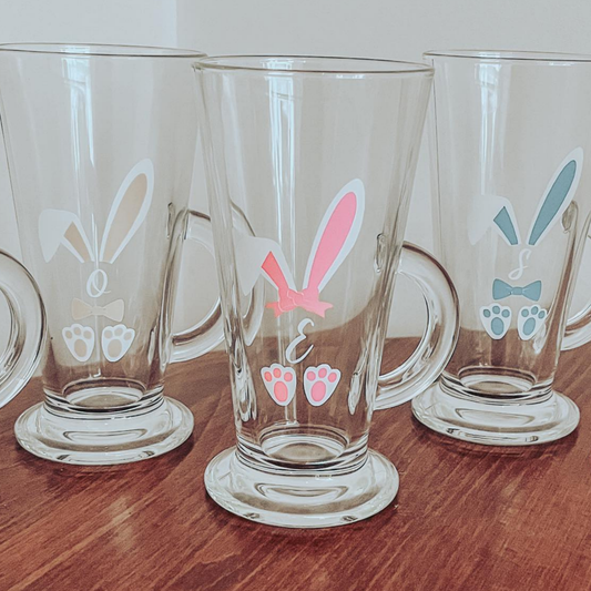 Bunny Initial Milkshake Glass