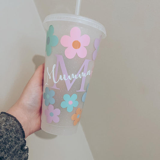Flower Monogram Cold Cup
