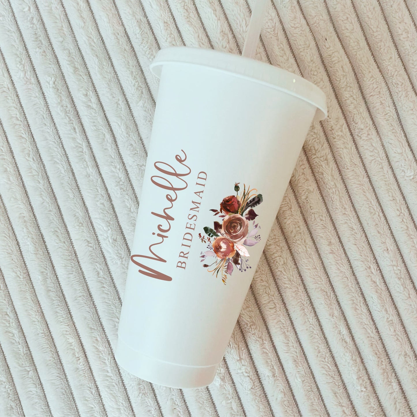 Neutral Floral Cold Cup