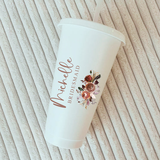 Neutral Floral Cold Cup