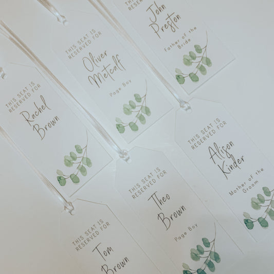 Eucalyptus Wedding Chair Tags