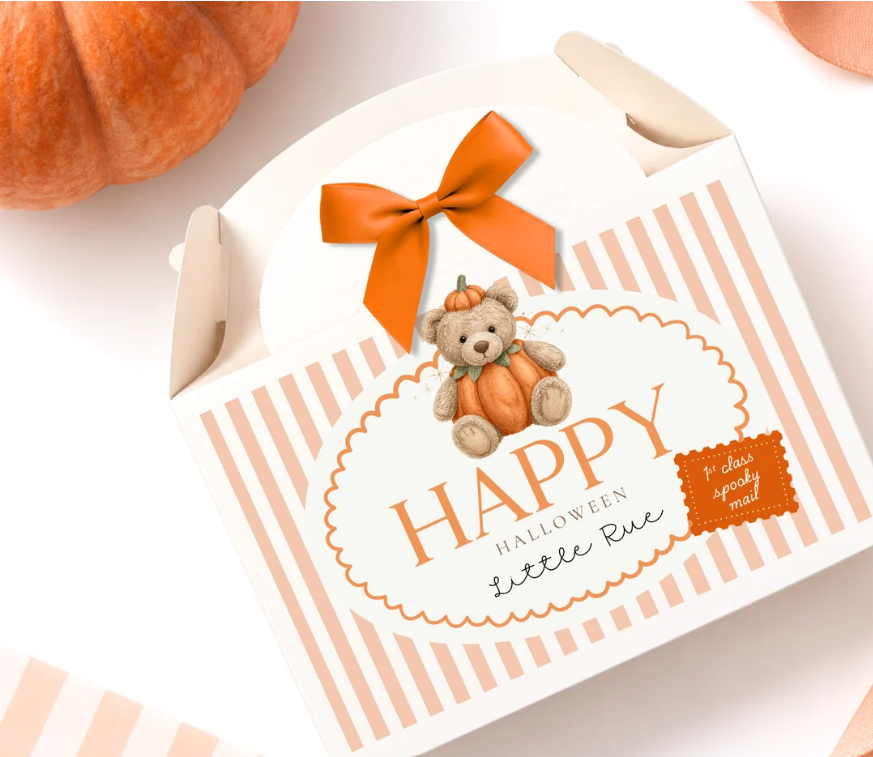 Orange Teddy Bear Treat Box