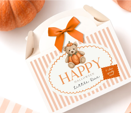 Orange Teddy Bear Treat Box