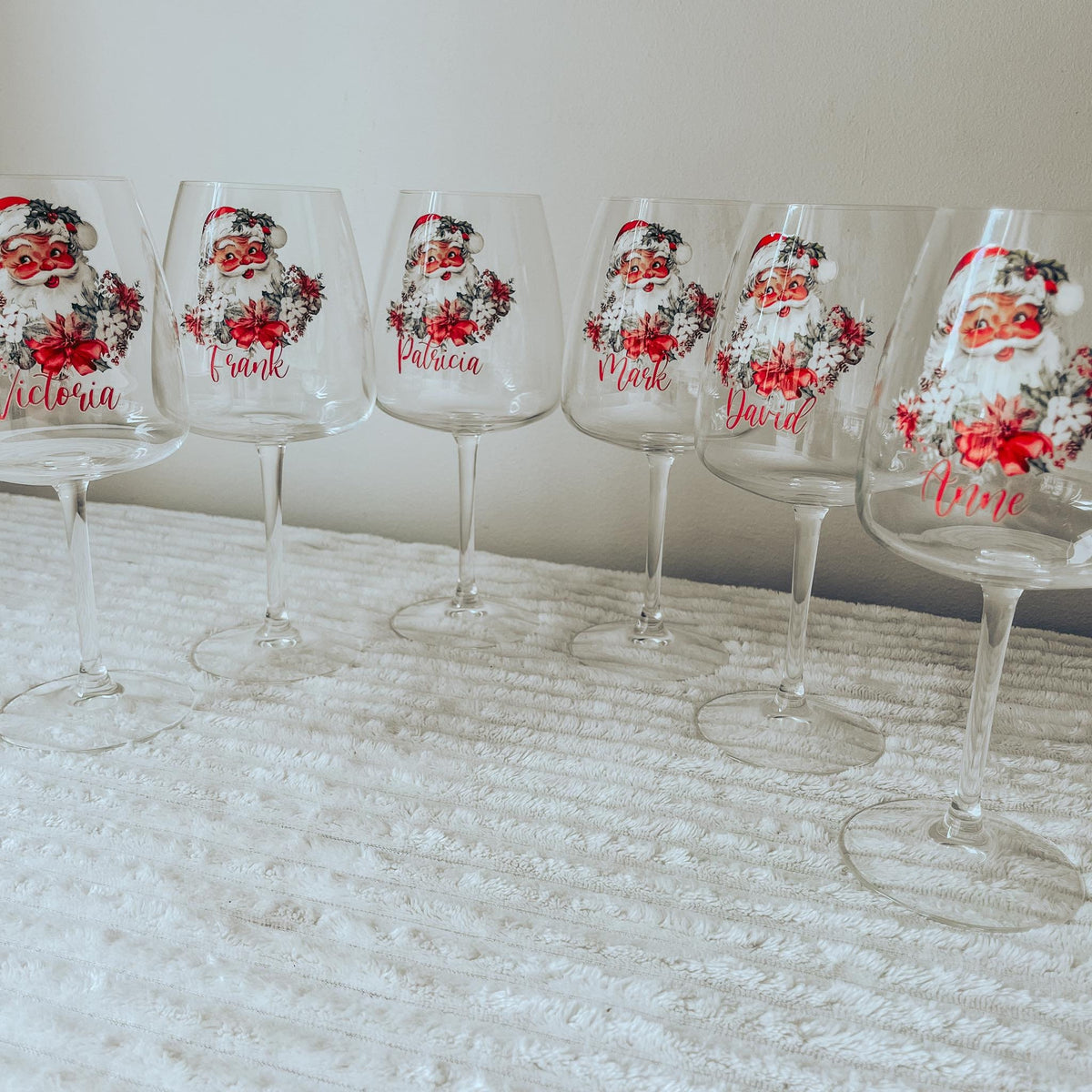 Santa Wine Glass