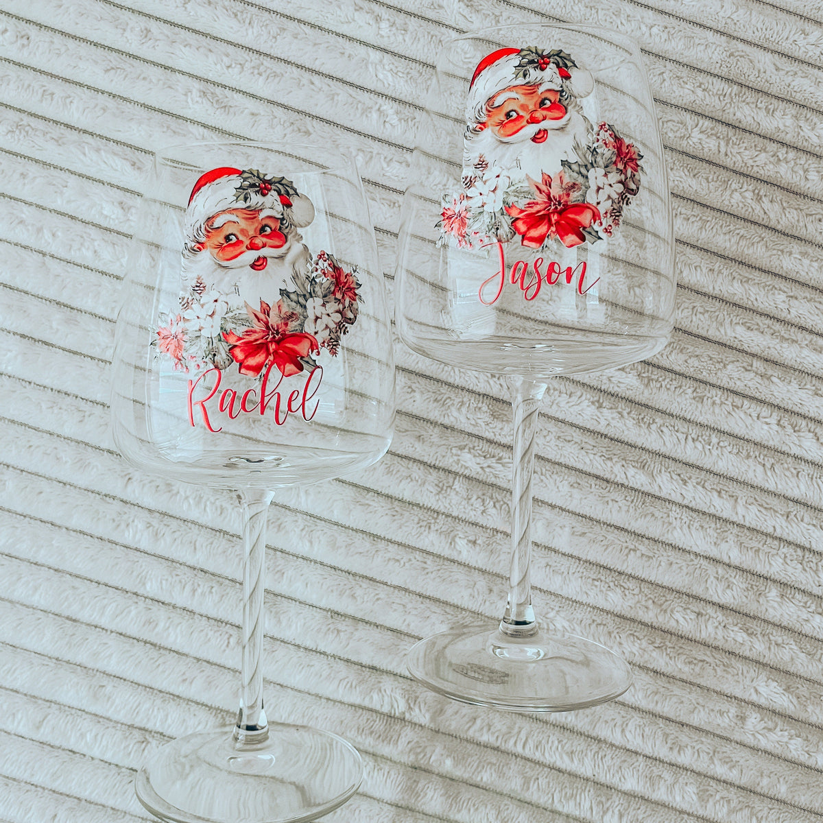 Santa Wine Glass