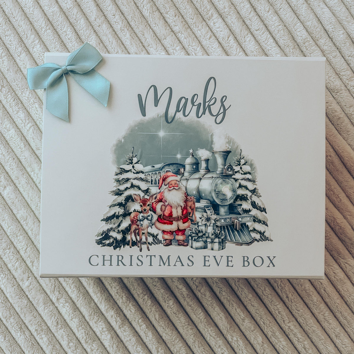 Blue Train Christmas Gift Box