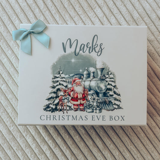 Blue Train Christmas Gift Box