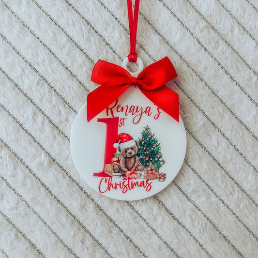 Teddy Bear 1st Christmas Bauble