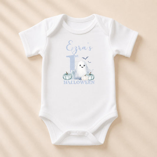 First Halloween Vest - Blue Ghost