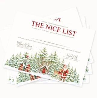 Nice List Certificate